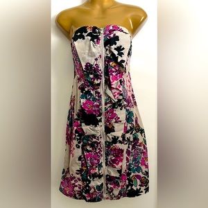 Kensie Floral Strapless Dress